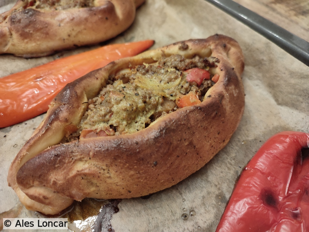 Up close with that savory filling. The aromatic combination of Biber Salçası, hot paprika, and thyme smells absolutely incredible.