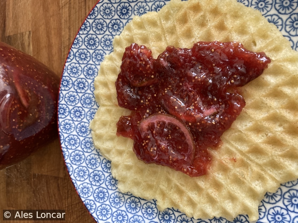 Jewels on a waffle. Just look at those gorgeous chunks of fruit and that vibrant, ruby-red color.