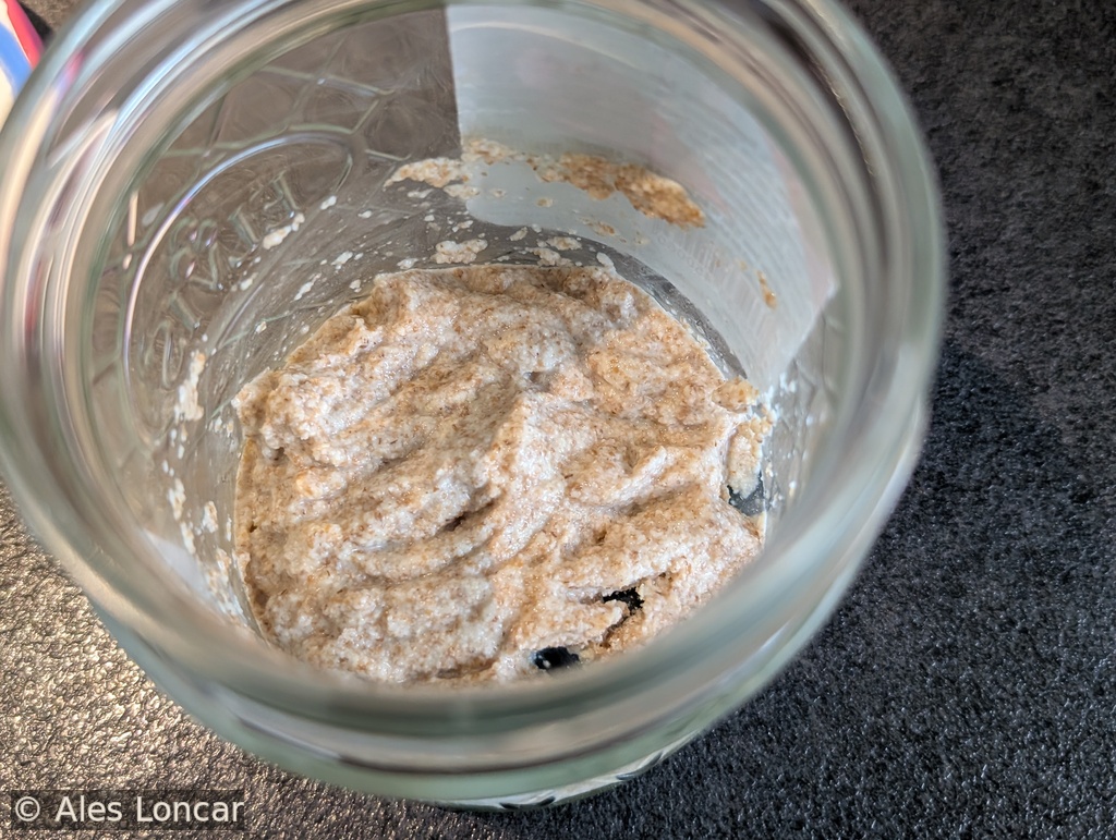 Day 1 sourdough starter mix