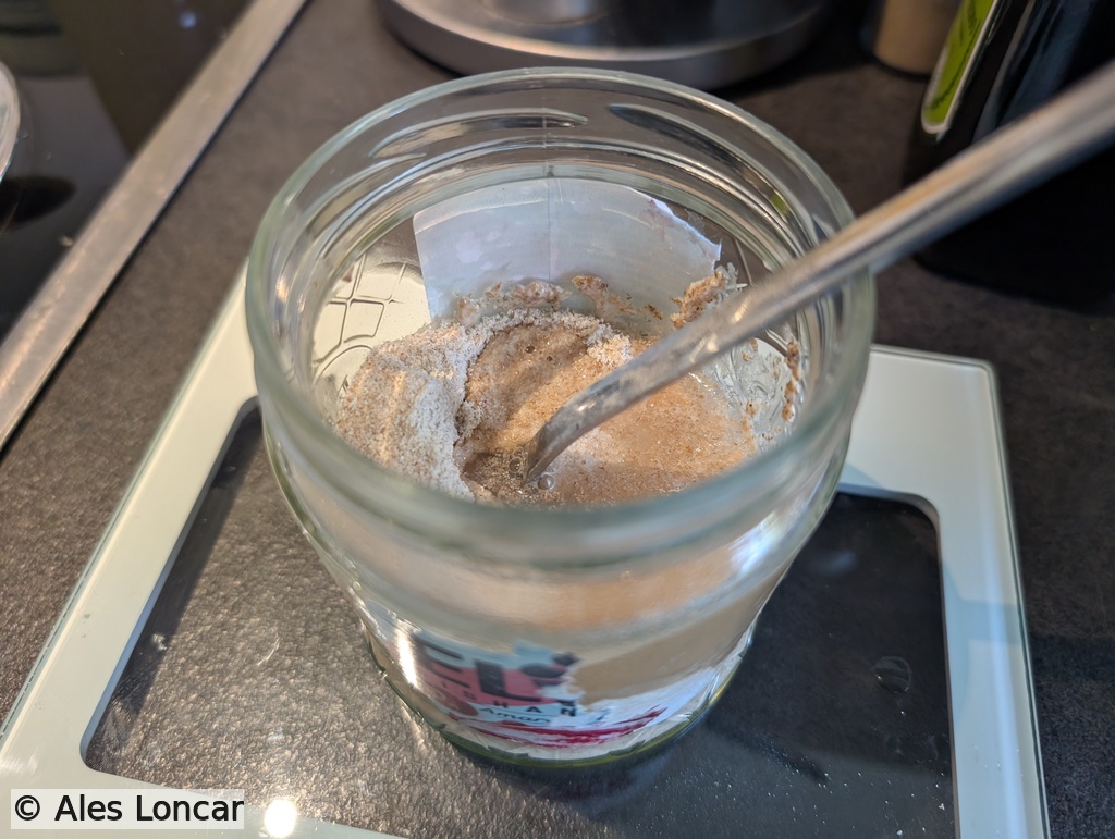 Day 3 sourdough starter feeding